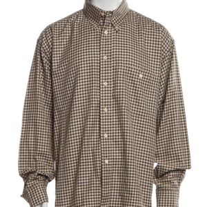 Burberry Brown Checkered Casual Button Down Shirt
